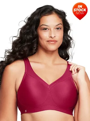 In Stock Glamorise Bra 1006 - The Versatile Medium Support Sports Bra - Ruby