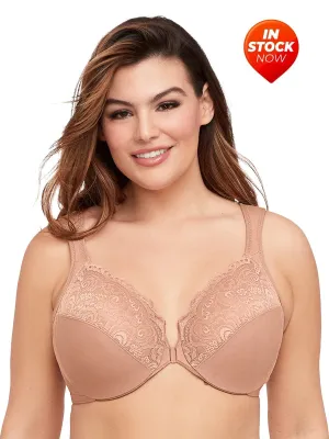 In Stock Glamorise Bra 1245 - Wonderwire Front Close Bra - Cappuccino
