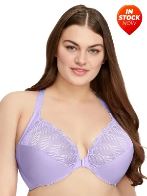 In Stock Glamorise Bra 1246 - Front-Close T-Back Wonderwire Bra - Lilac