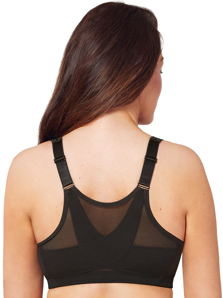 In Stock Glamorise Bra 1265 - 360 Support Front Close Posture - Black