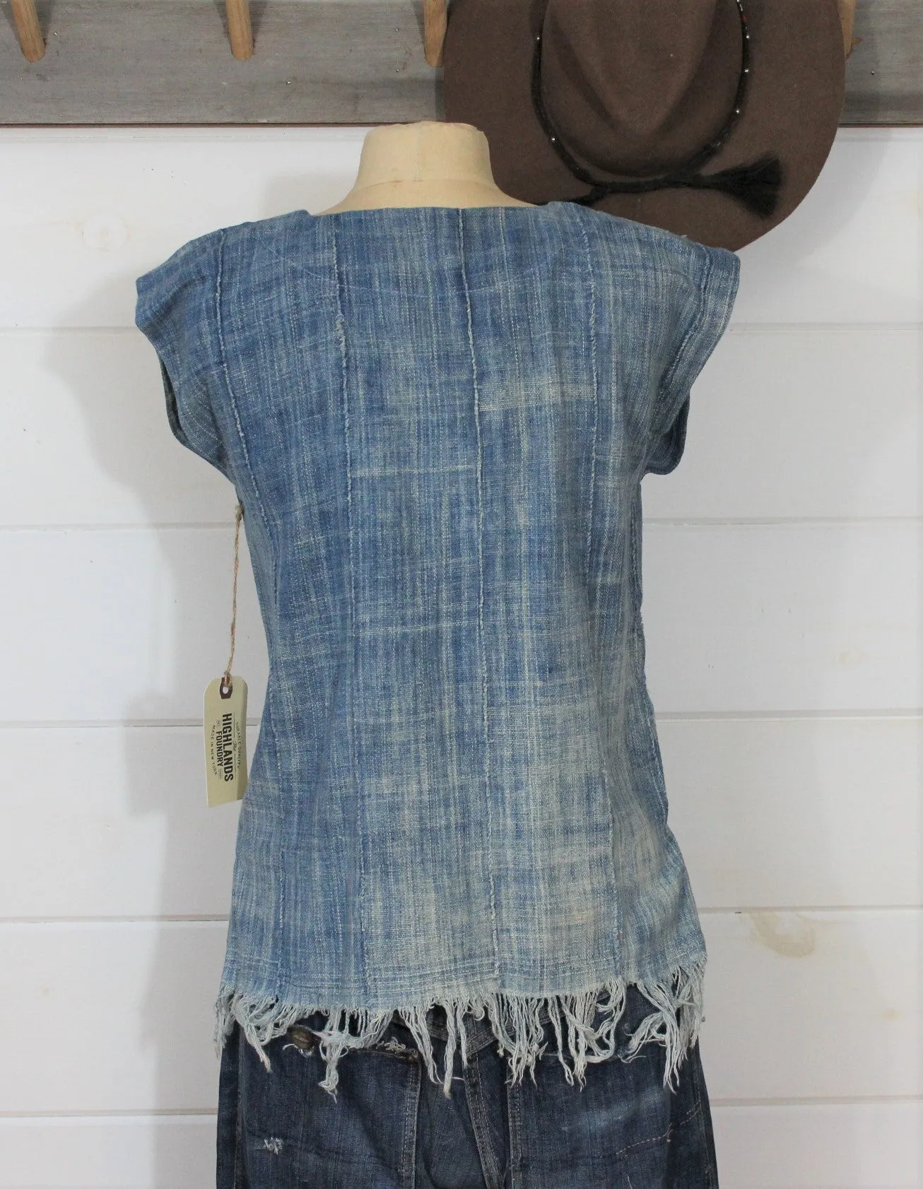 Indigo Mossi Fringe Top