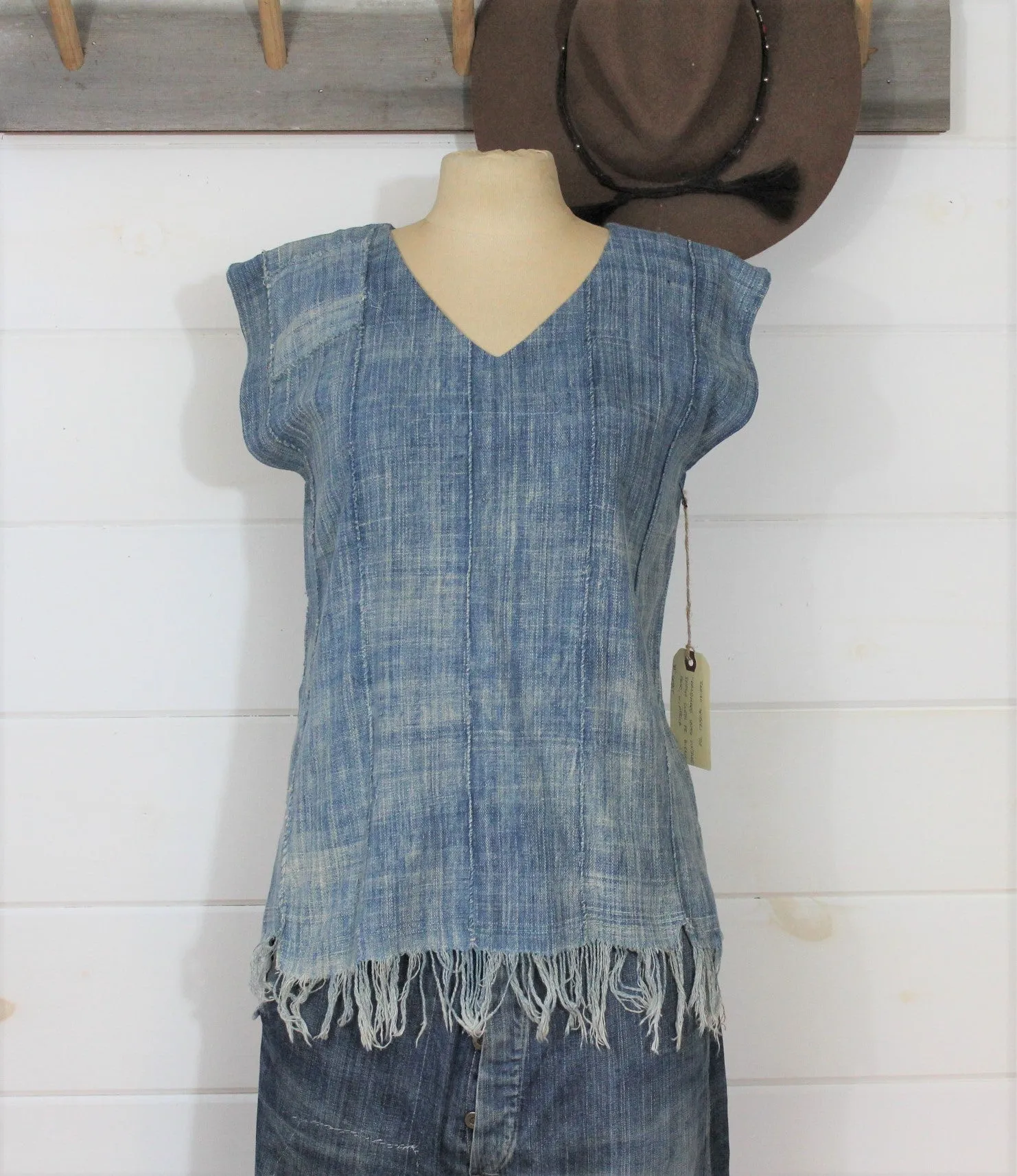 Indigo Mossi Fringe Top