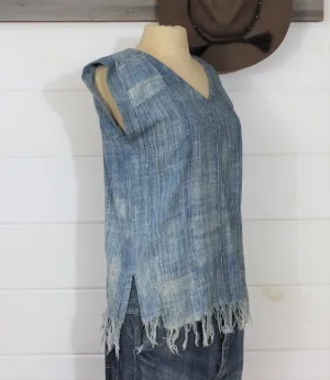 Indigo Mossi Fringe Top