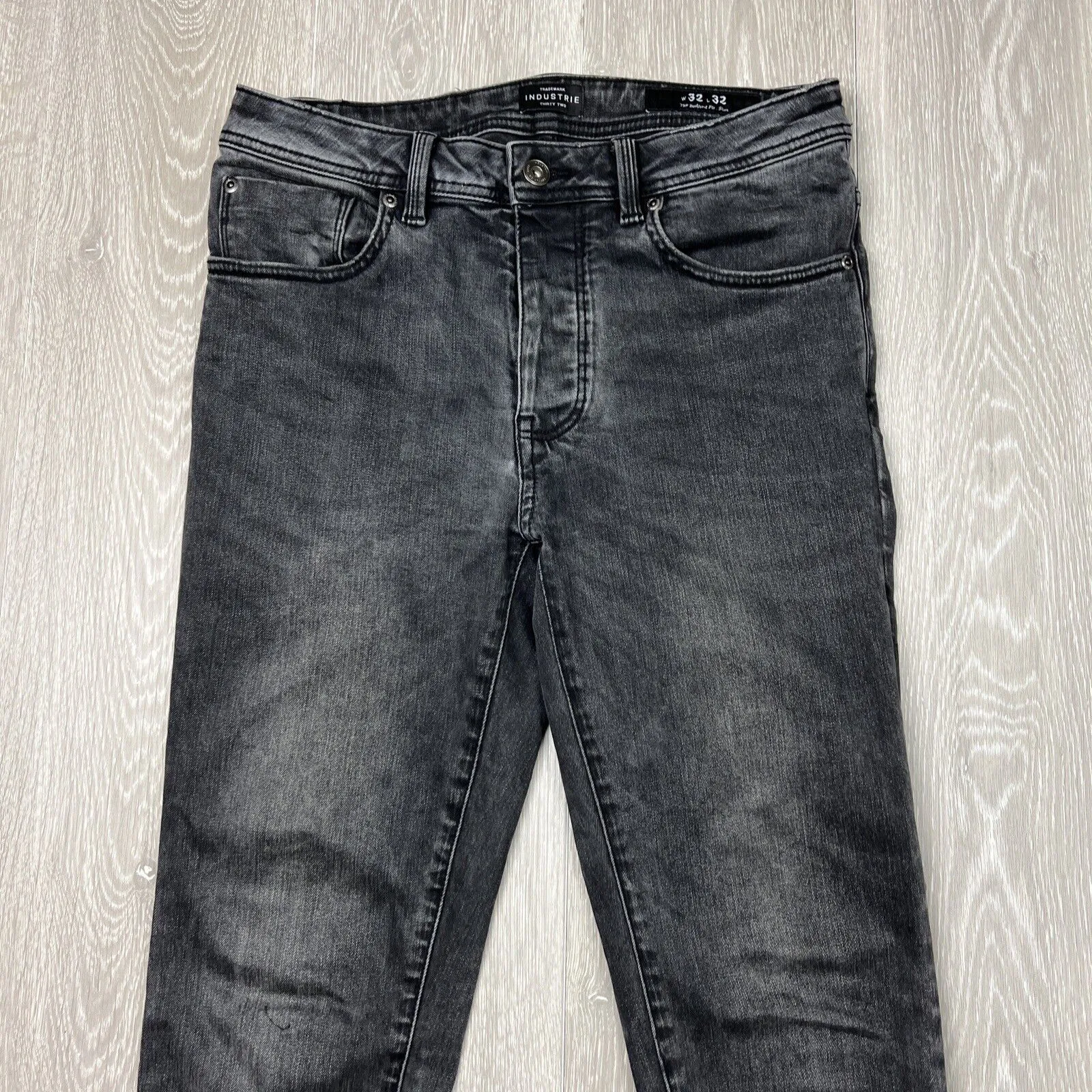 Industrie Mens The Bedford Slim Black Jeans Size 32/32