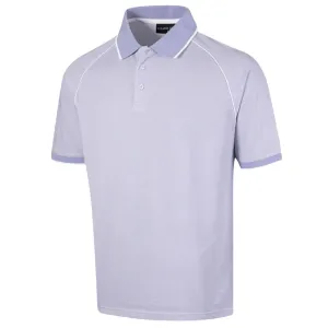 Island Green Menn Raglan Polo Shirt - Lilac/White