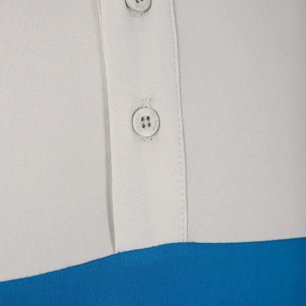 Island Green Mens Colour Block Polo Shirt - Royal Blue/Silver