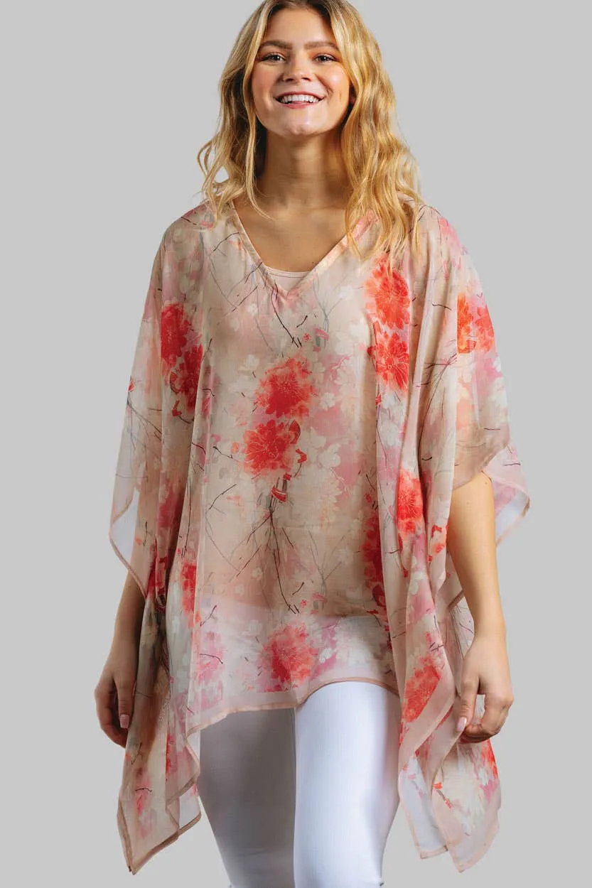 Ivory and Coral Kumari Top