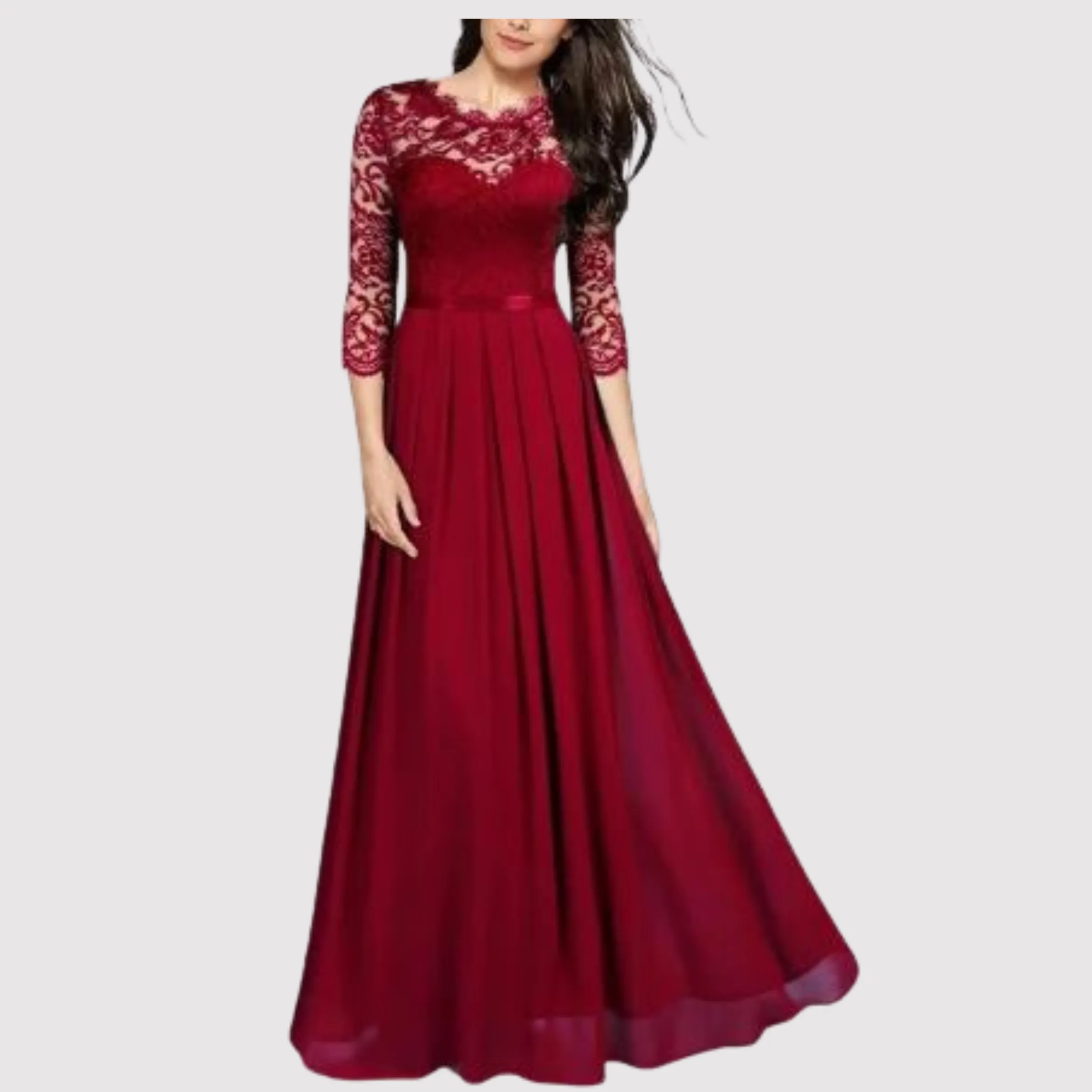 Jansen - Sexy lace chiffon dress