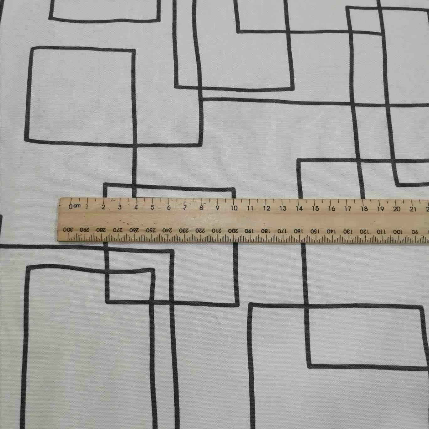 Japanese Cotton Oxford, Linear Quadrilaterals, White