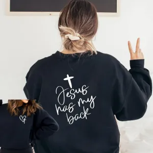 Jesus Has My Back Crewneck Pullover