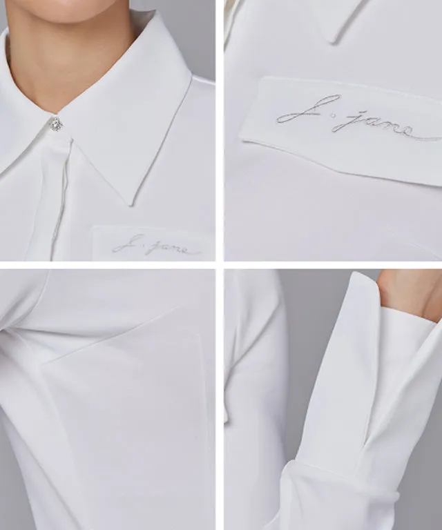 J.Jane Big Collar Classic T-shirt - White