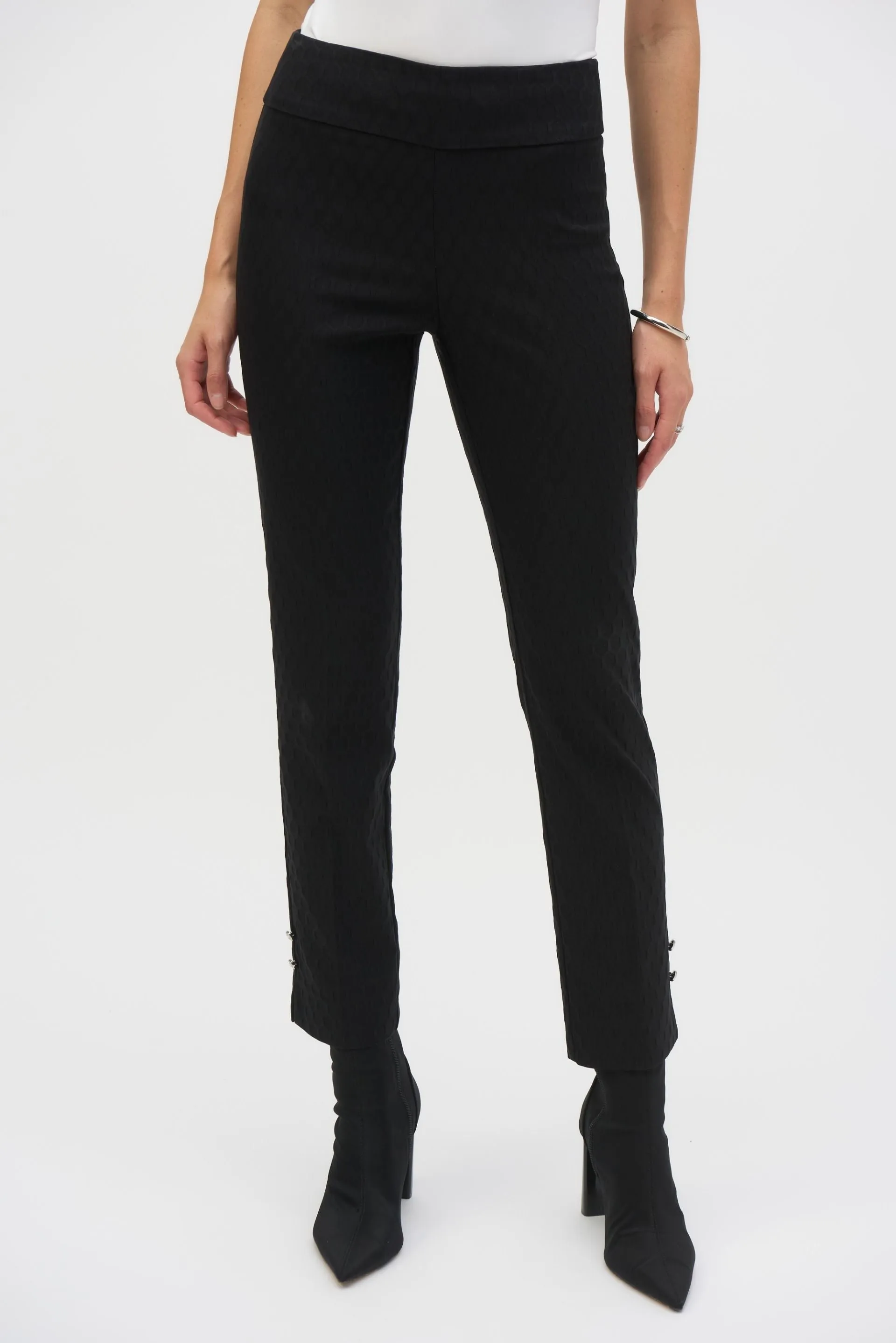Joseph Ribkoff Geometric Textured Pull On Ankle Pants 243129
