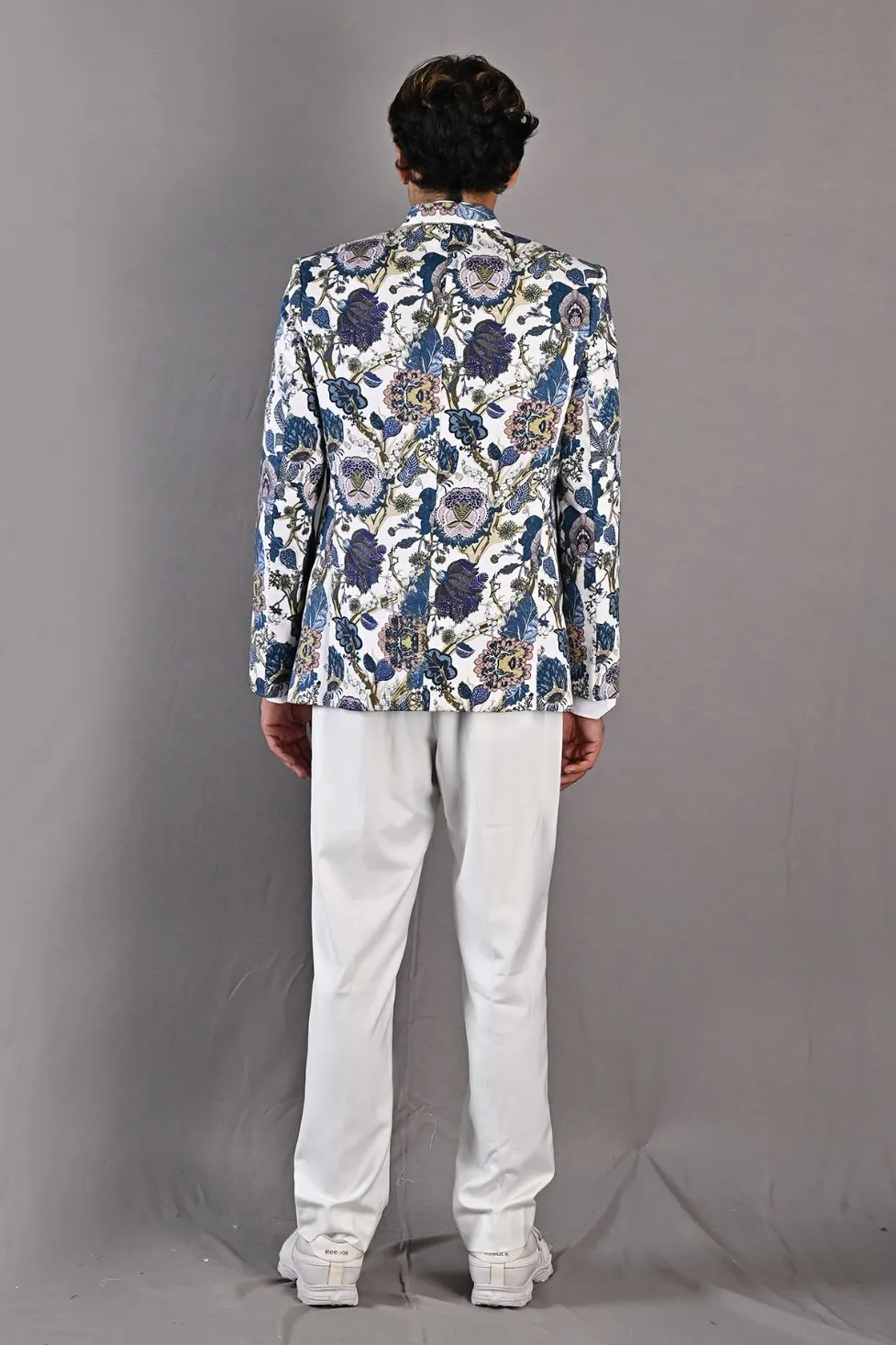 Karl Multi Printed Bandhgala Jacket Set with pant