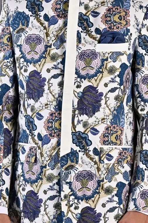 Karl Multi Printed Bandhgala Jacket Set with pant