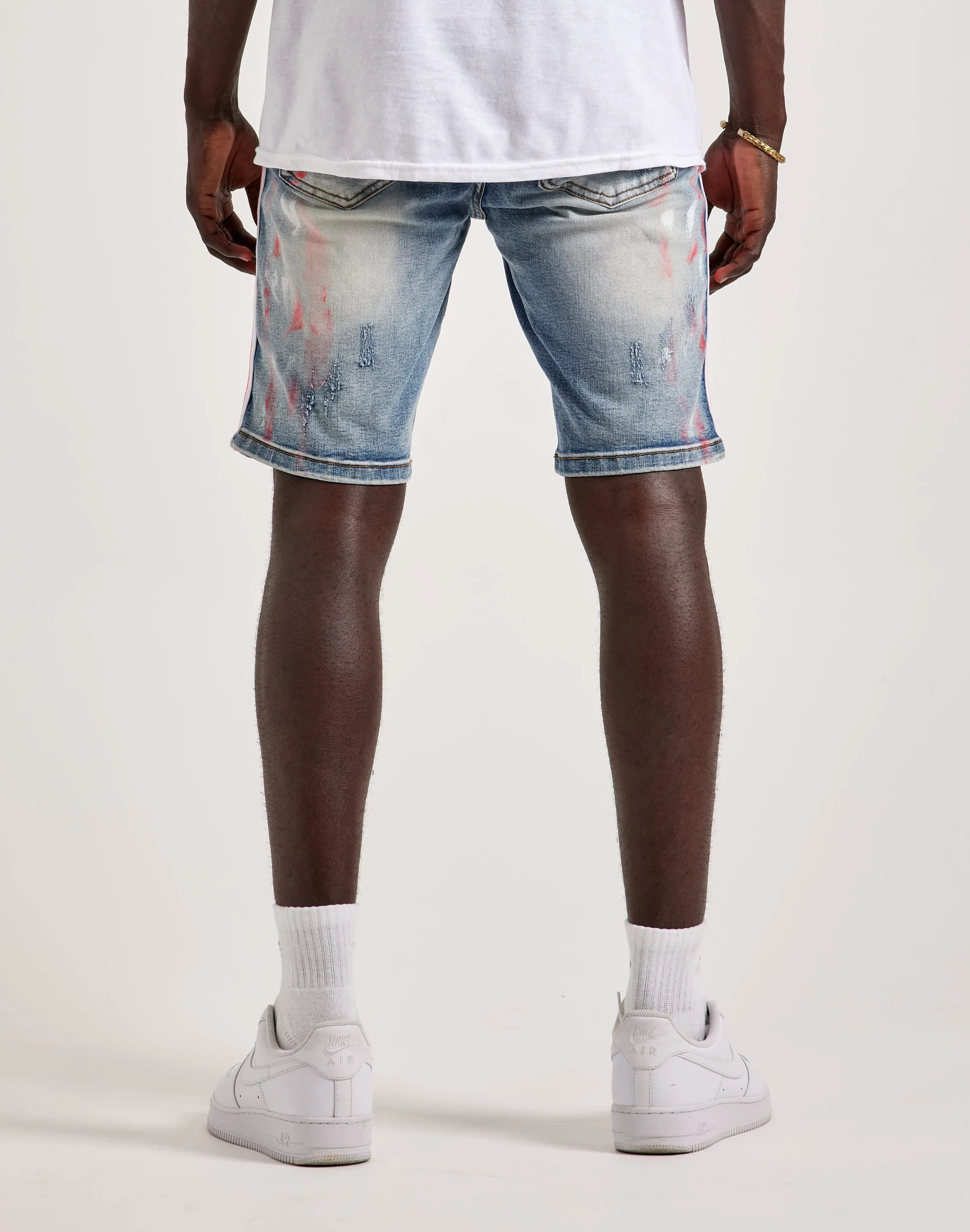 Kilogram Paint Rips Denim Shorts