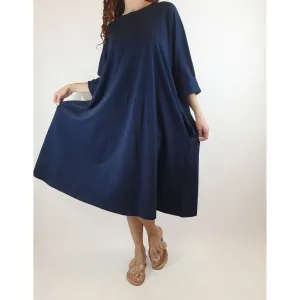 Kowtow navy oversize half sleeve tee shirt style dress size XS (huge fit, easily fits 8-small 12)