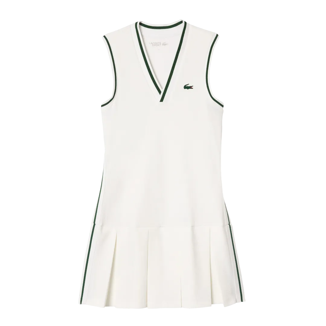 LACOSTE WOMENS SPORT DRESS WITH REMOVABLE PIQUÉ SHORTS