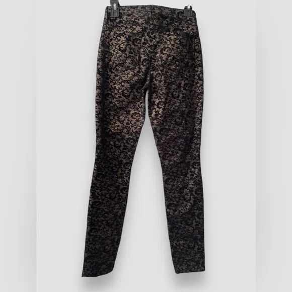 L'Agence Women's Black Gold Jyothi Velvet Split Ankle Pants Size 25 NWOT