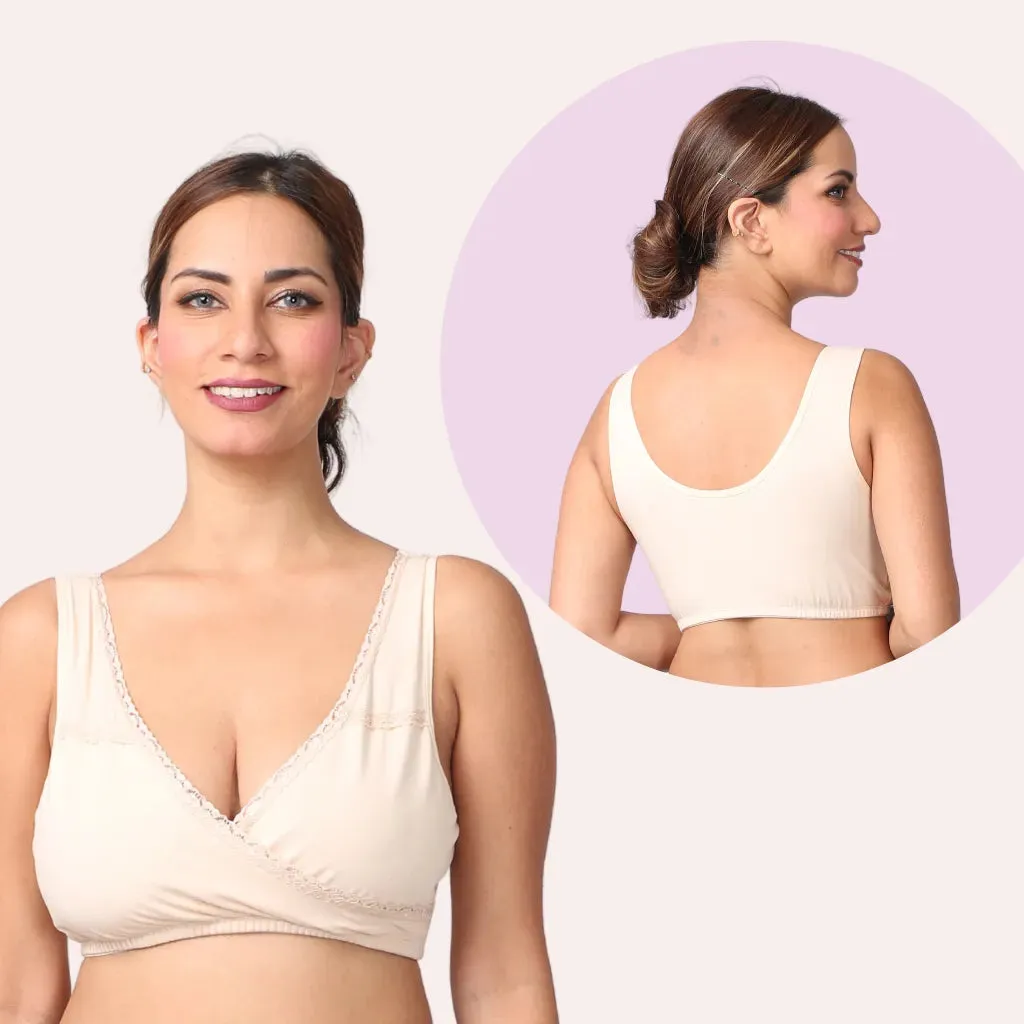Leakproof Sleep Nursing Bra | Baby-Safe Design | Pull-Over Neckline | 3-Pack