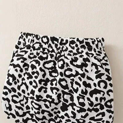 Leopard Round Neck Long Sleeve Top and Pants Set