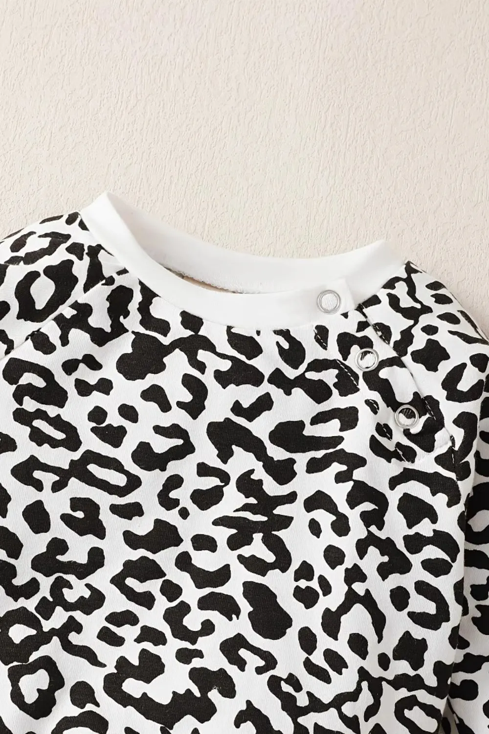 Leopard Round Neck Long Sleeve Top and Pants Set