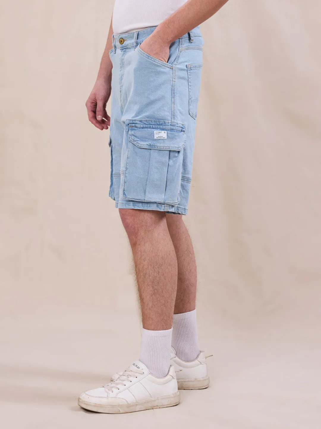 Light Blue Cargo Shorts
