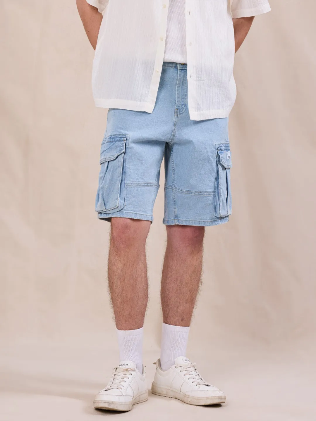 Light Blue Cargo Shorts