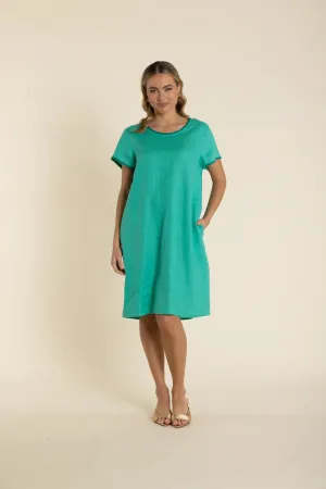 Linen Frill Trim Dress