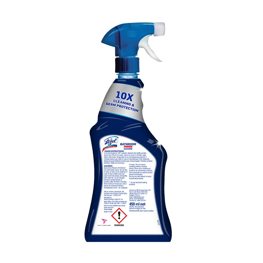 Lizol Power Bathroom Cleaner Ocean Breeze, 450 ml