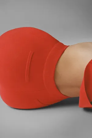 Long Kick Stretch-Cotton Pants in Subtle Jacquard Red (Sold Out)