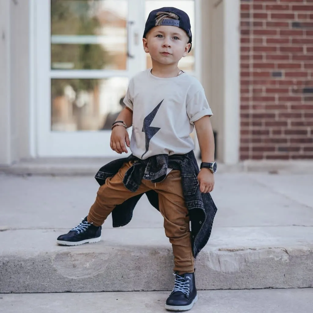 LRT- GREIGE ACID-WASH SPARK TEE