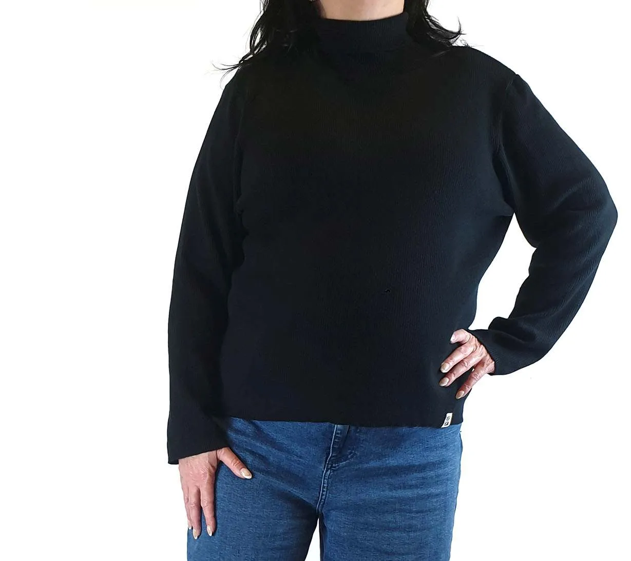Lucy & Yak black cotton knit jumper size XL