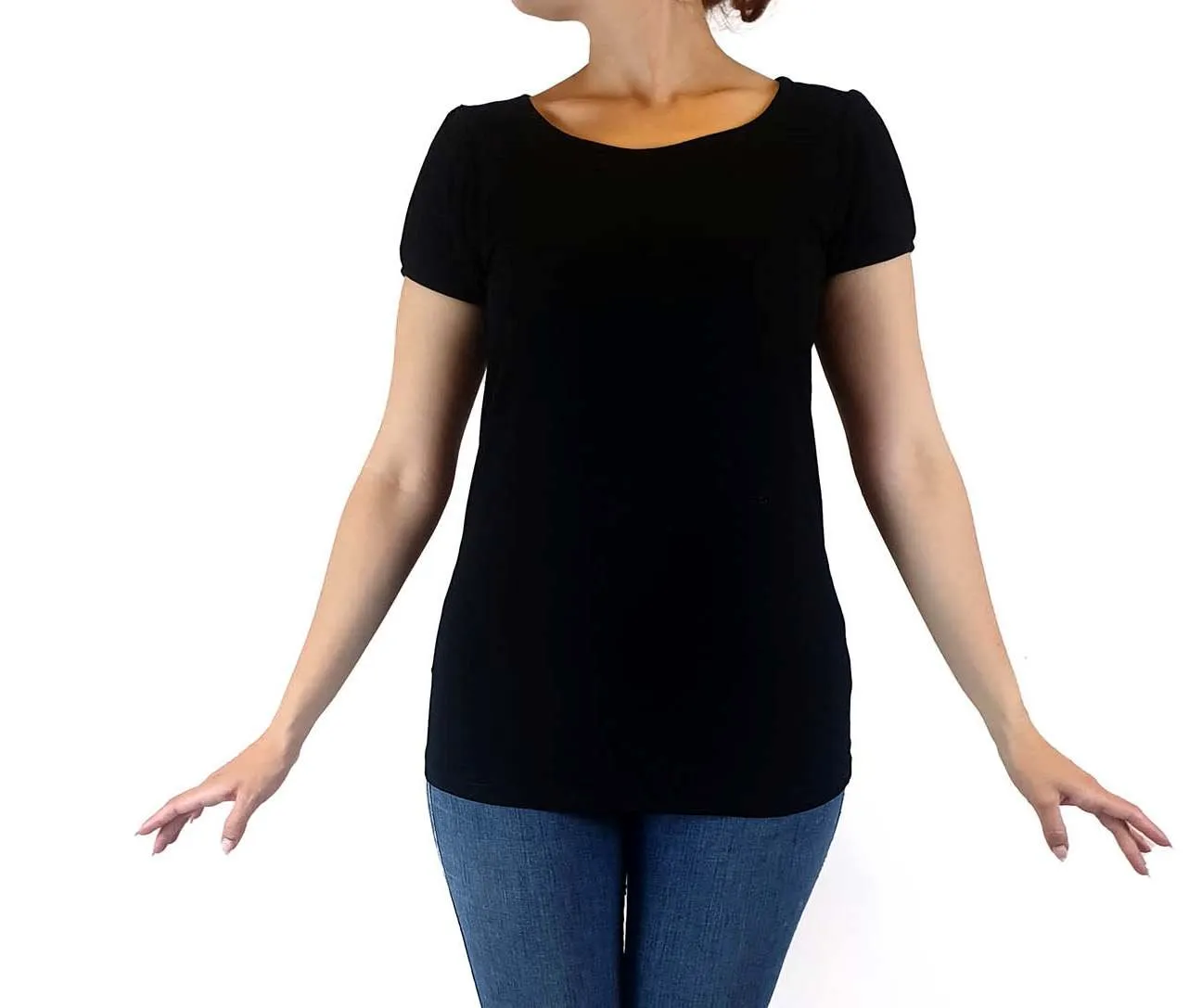 Lush blak top with unique back peek-a-boo size 10