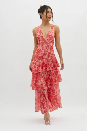 Maddison | Strappy Back Ruffle Maxi Dress