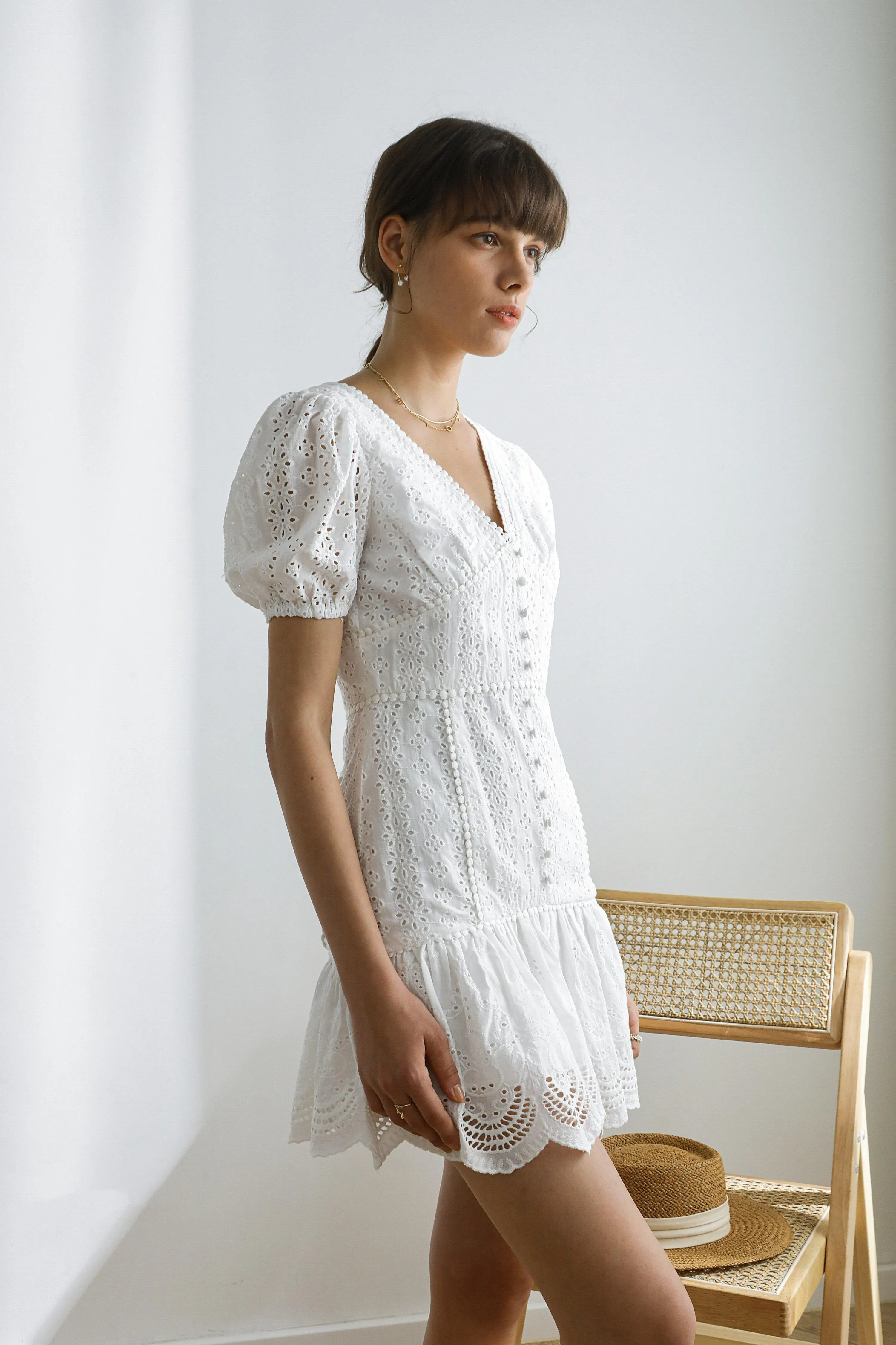 Mae  Broderie Anglaise Cotton Dress