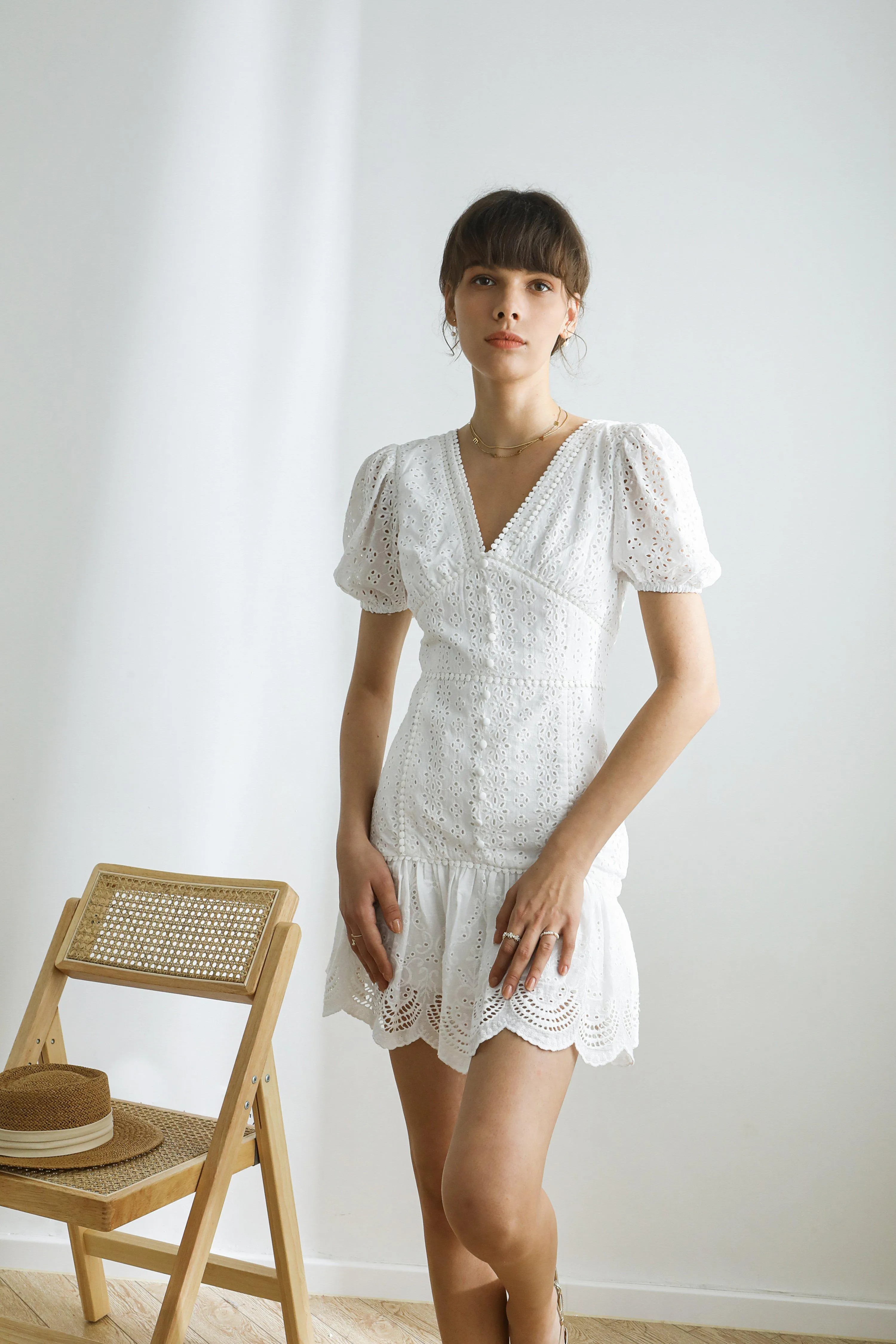 Mae  Broderie Anglaise Cotton Dress