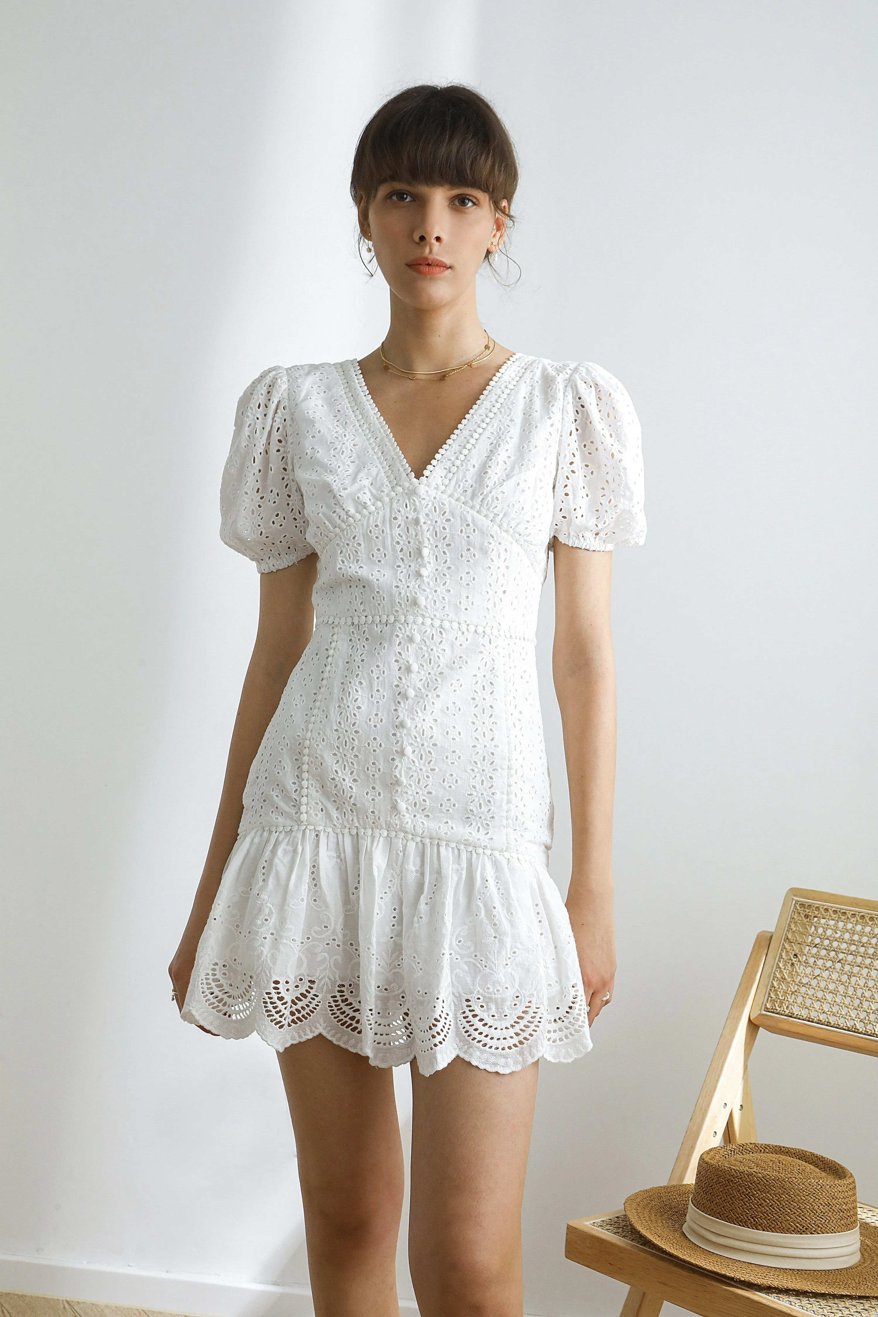 Mae  Broderie Anglaise Cotton Dress
