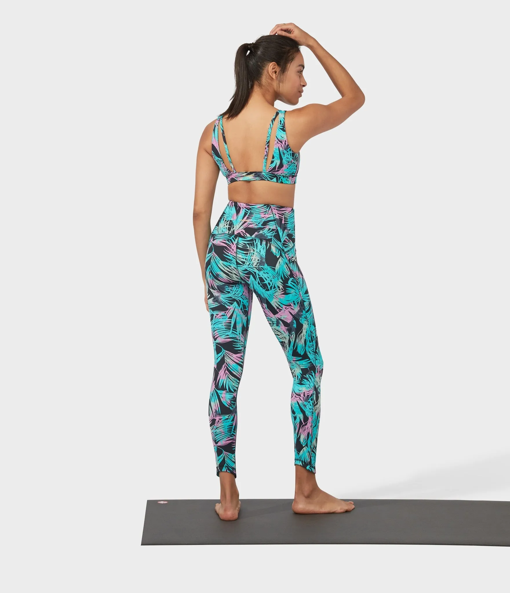 Manduka Apparel - Women's PRO Bra - Double Strap - Tropics - Black