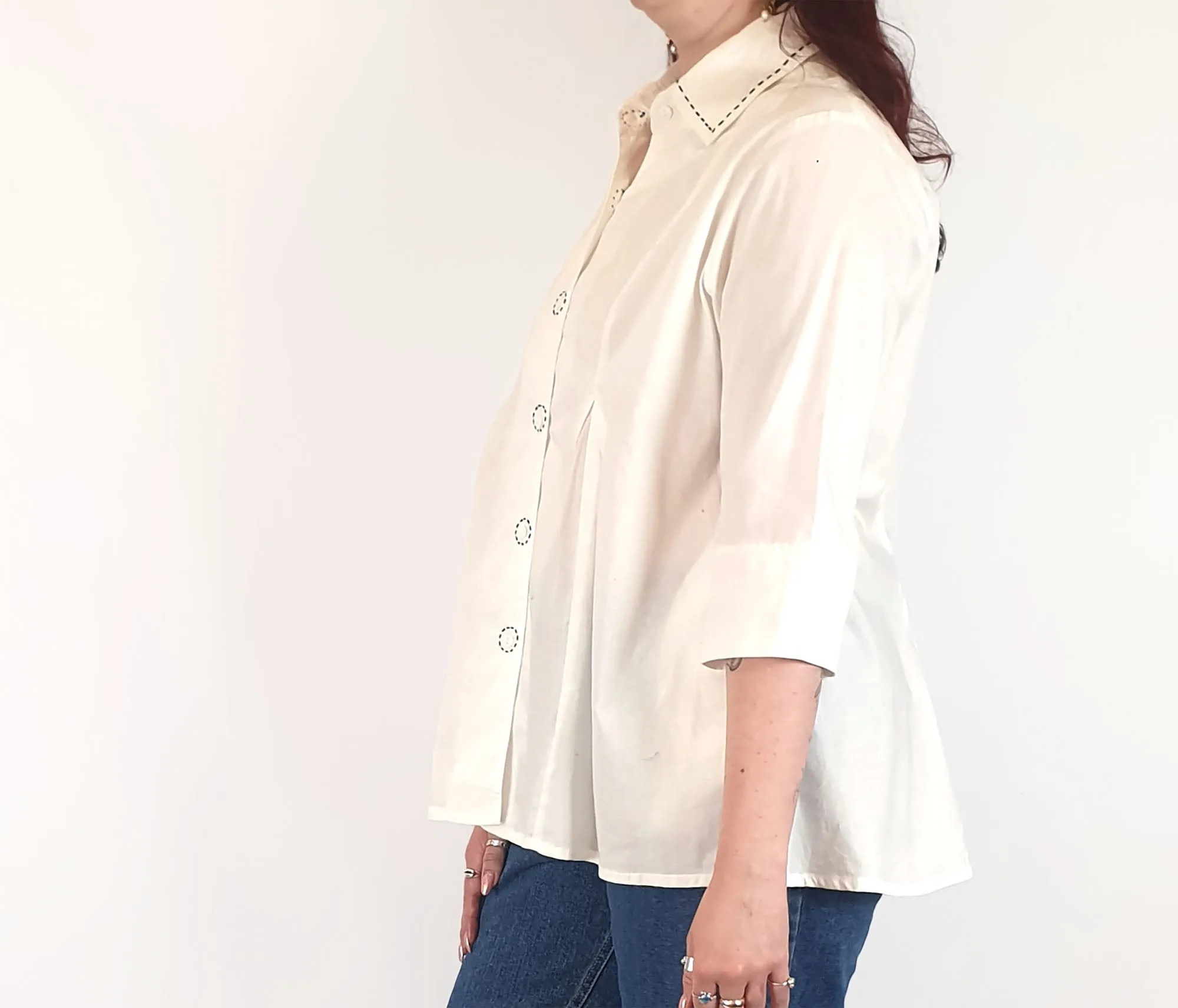 Megan Salmon white top size 12