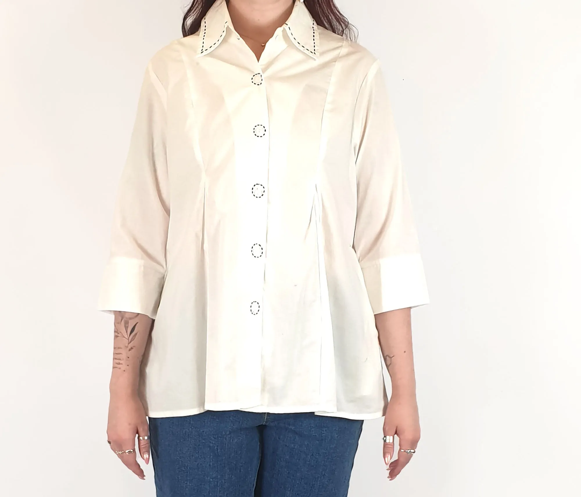 Megan Salmon white top size 12