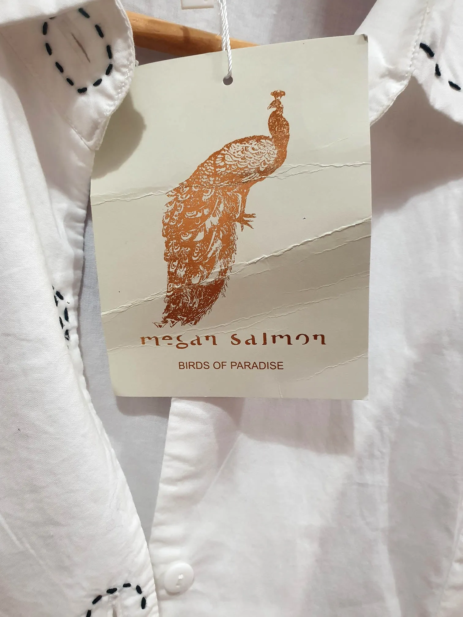 Megan Salmon white top size 12