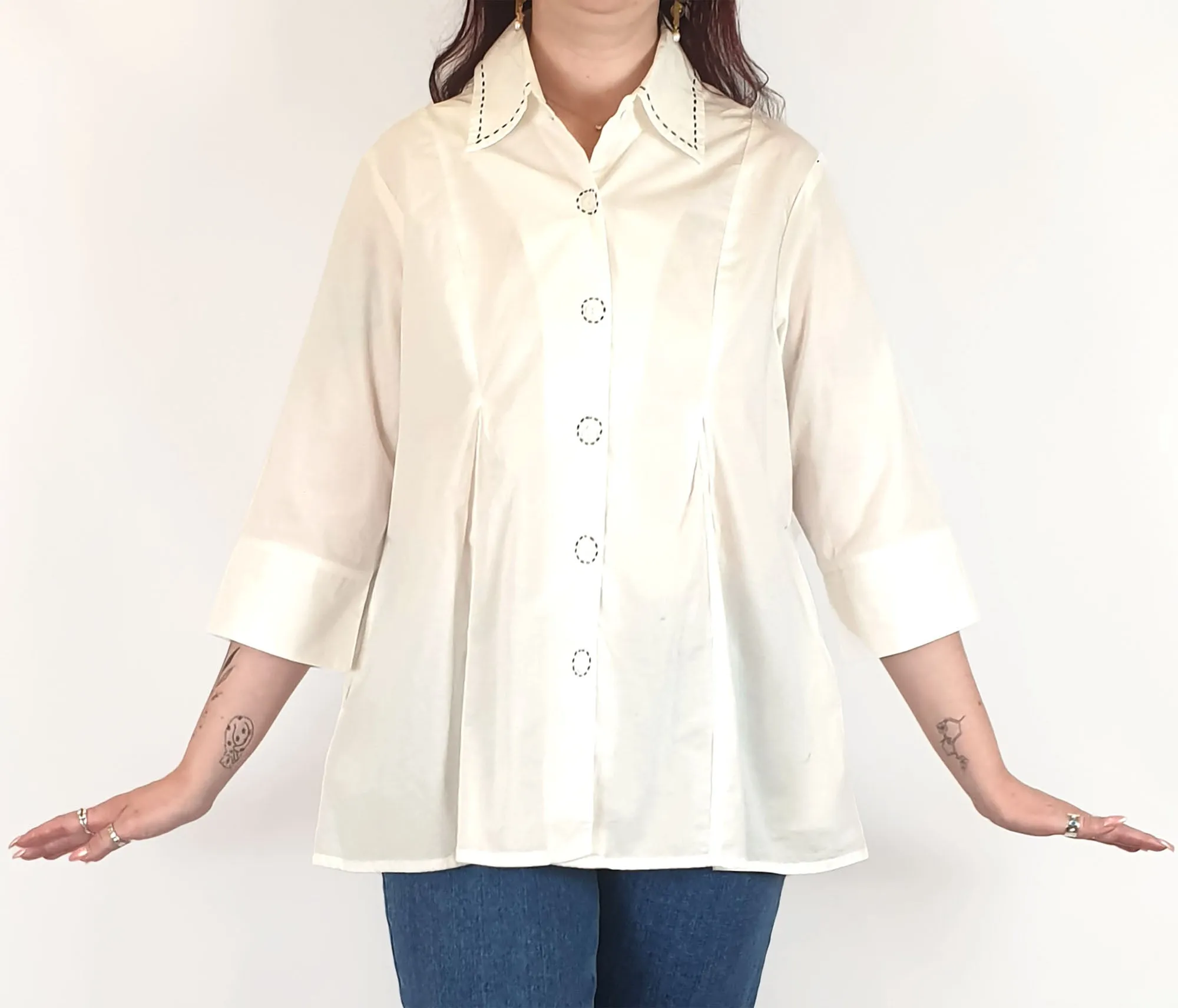 Megan Salmon white top size 12
