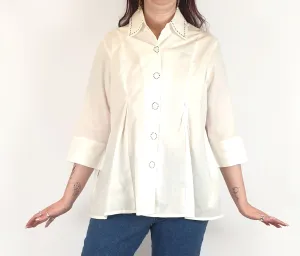 Megan Salmon white top size 12