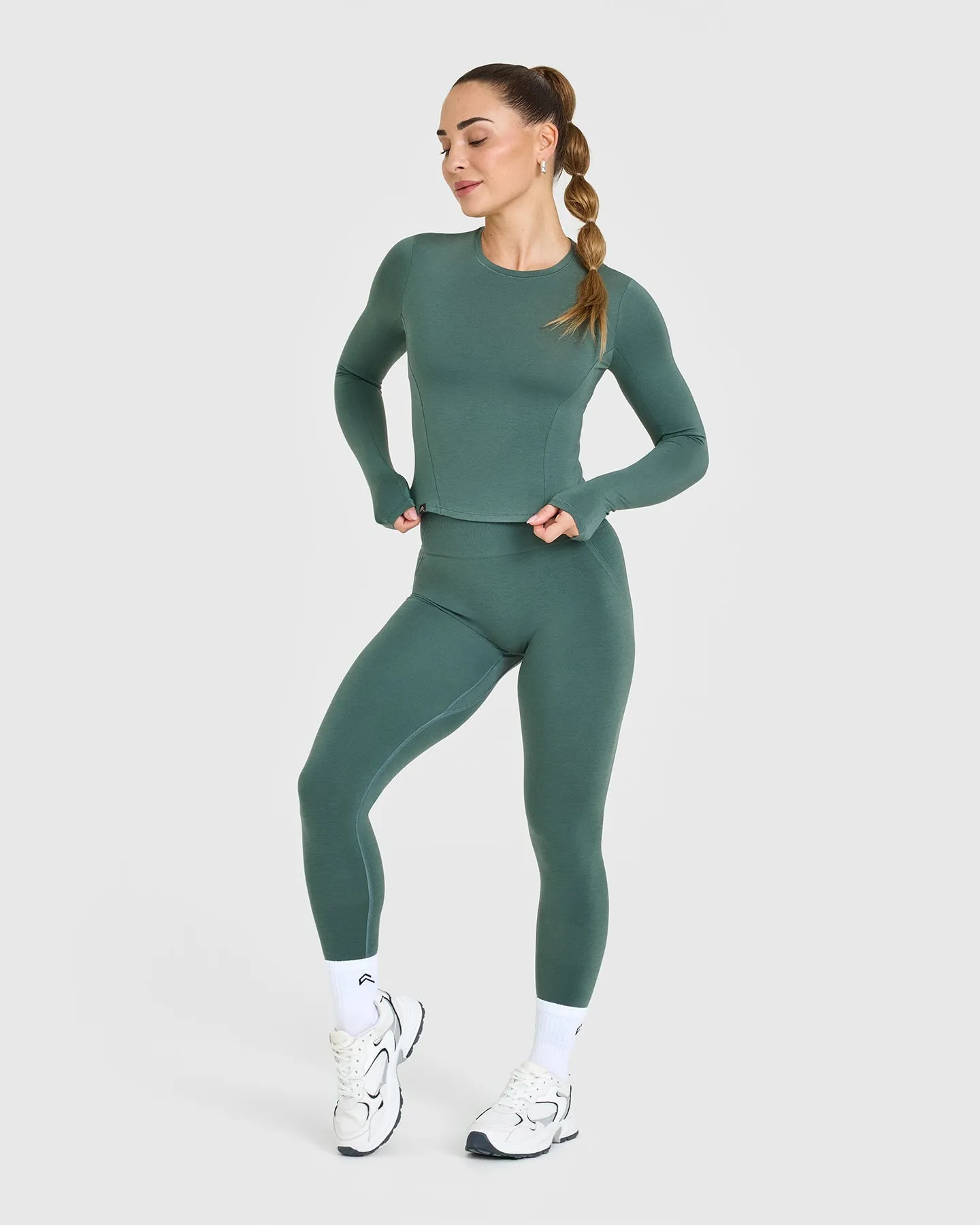 Mellow Soft Mid Long Sleeve Top | Iced Green