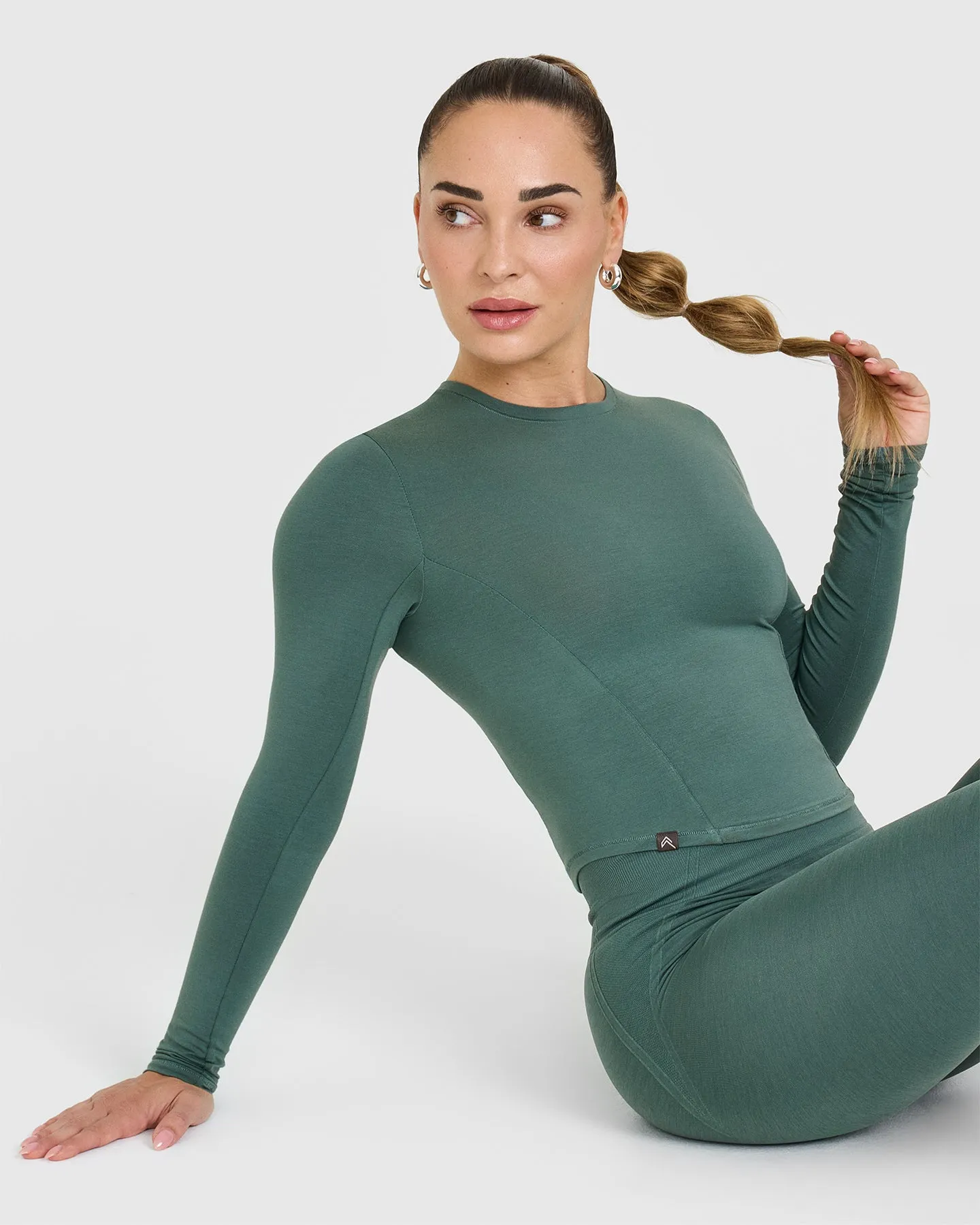 Mellow Soft Mid Long Sleeve Top | Iced Green