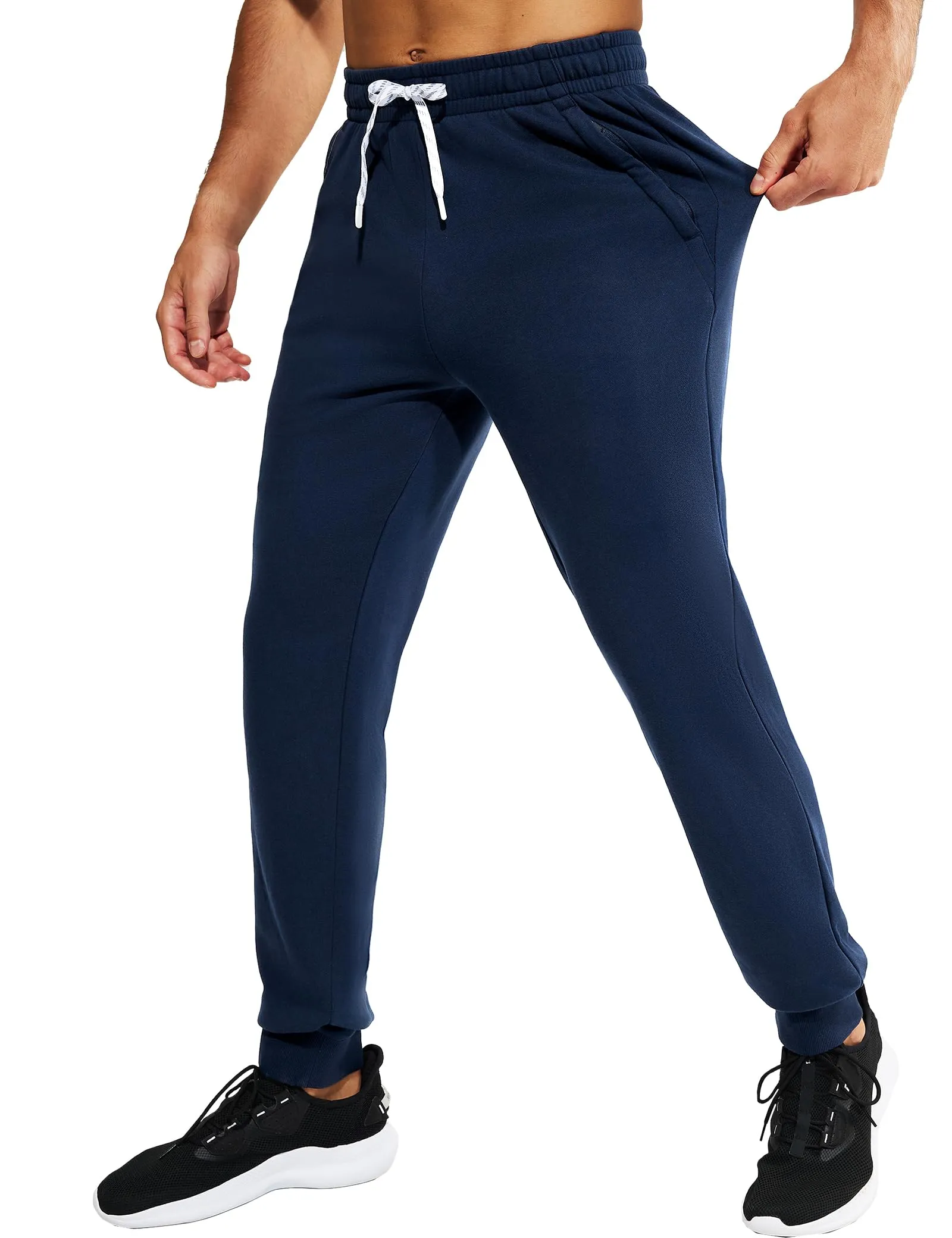 Men's Cotton Joggers Athletic Sweatpants with Pockets