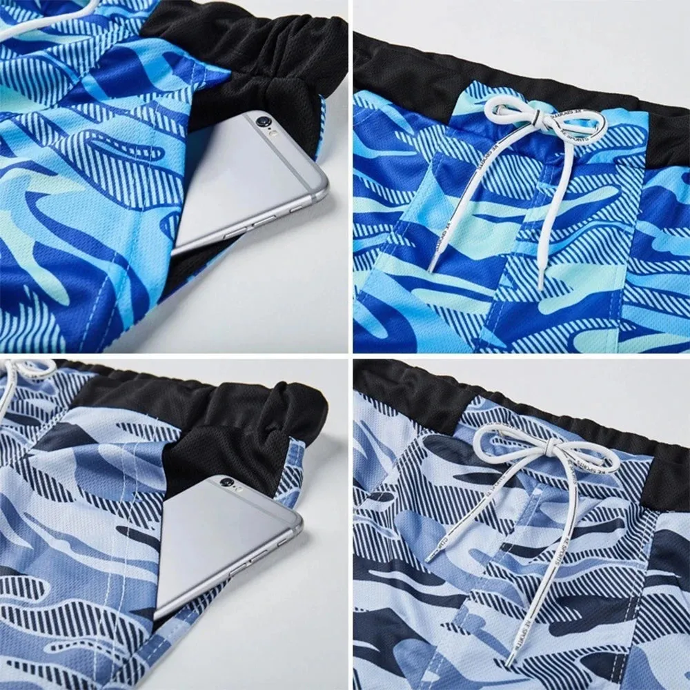 Men's Swimming Trunks Summer Swimming Fitness Shorts Men's Fashion Sports Beachwear Quick-Drying Stretch Beach Pants