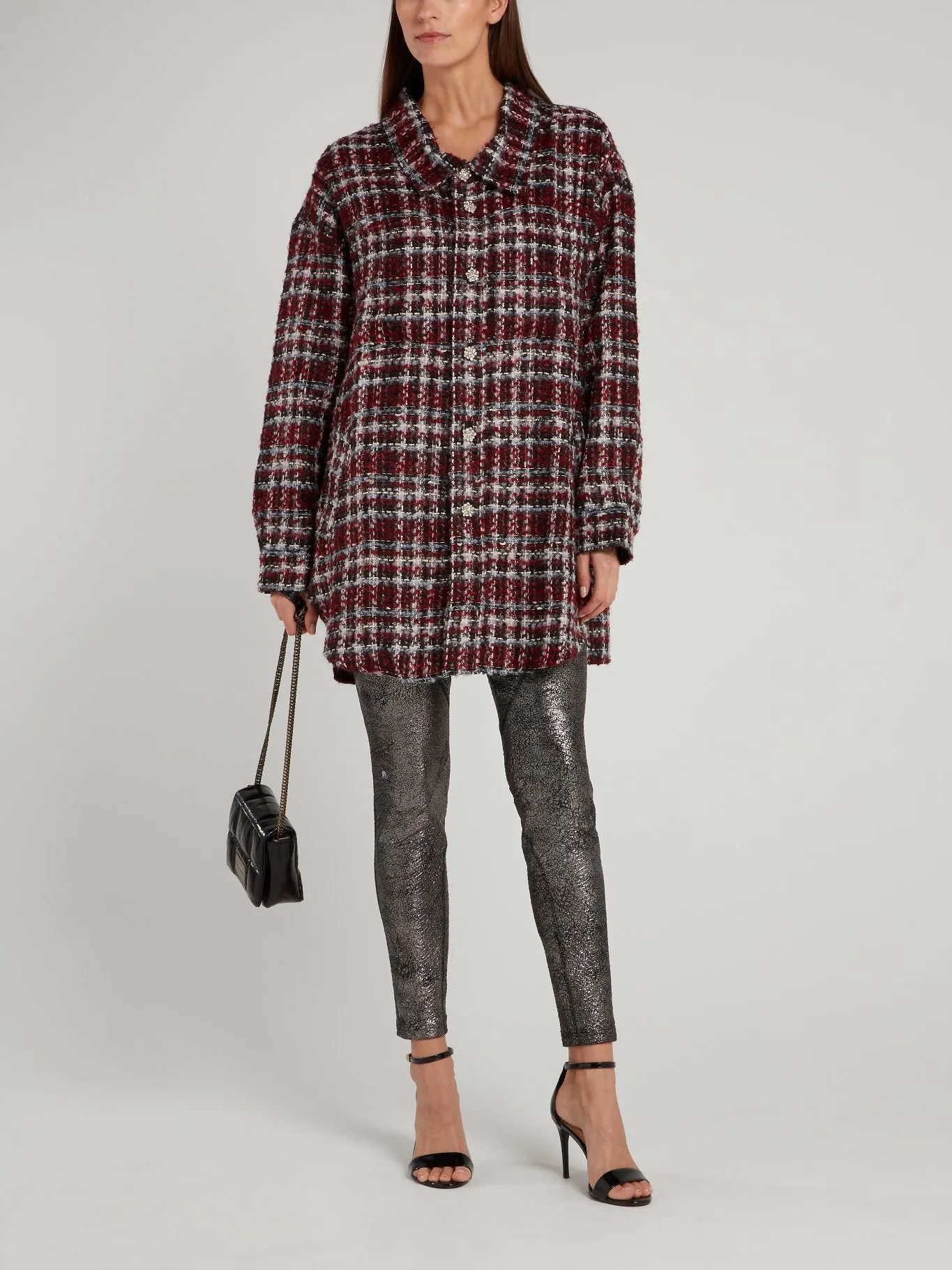 Metallic Leather Running Pants