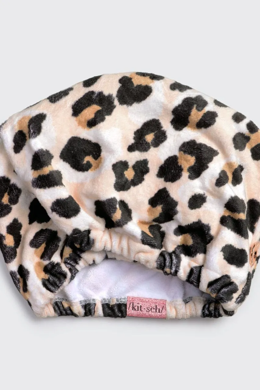 Microfiber Hair Towel in Leopard