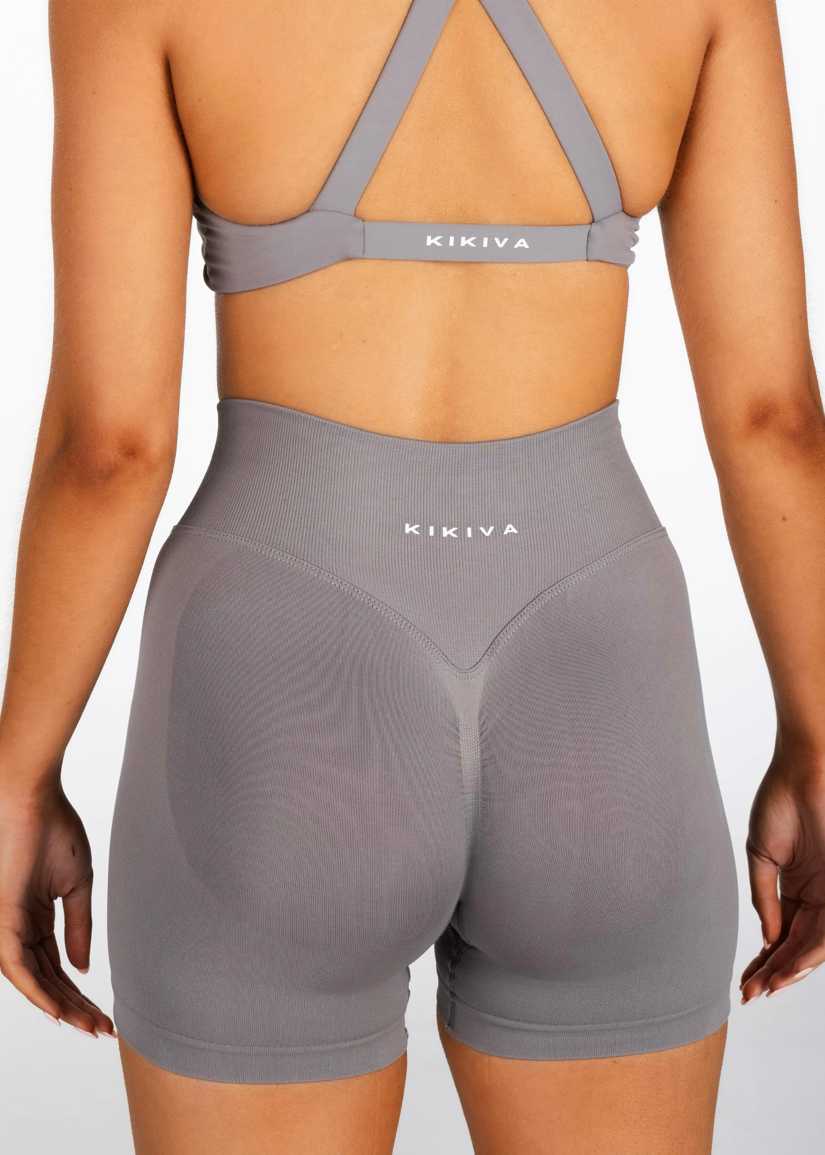 Mini Signature Scrunch Shorts - Grey